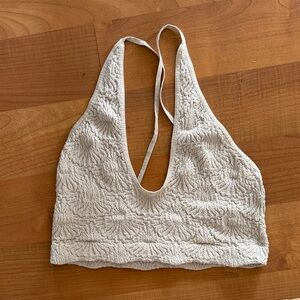 Free People Textured Cream Top